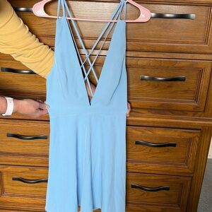 by the way. Light Blue Backless Dress